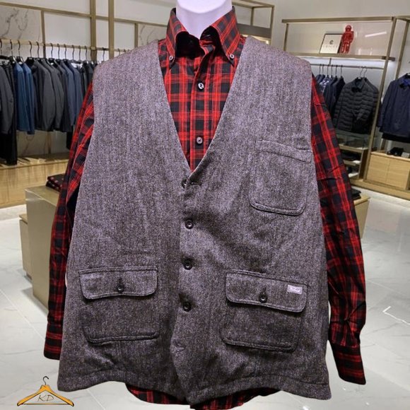 Vintage Woolrich Tweed Vest - 2XL, Herringbone, Gray/Black, EUC - Picture 2 of 7